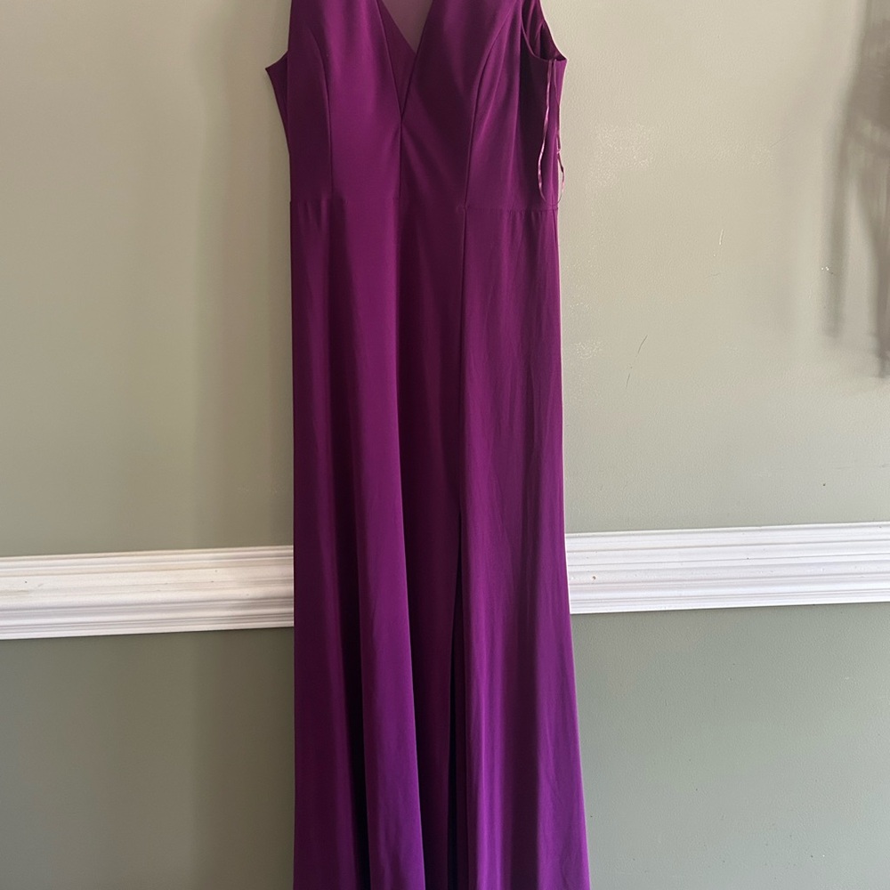 Night Way Collections V-Neck Purple Maxi Dress